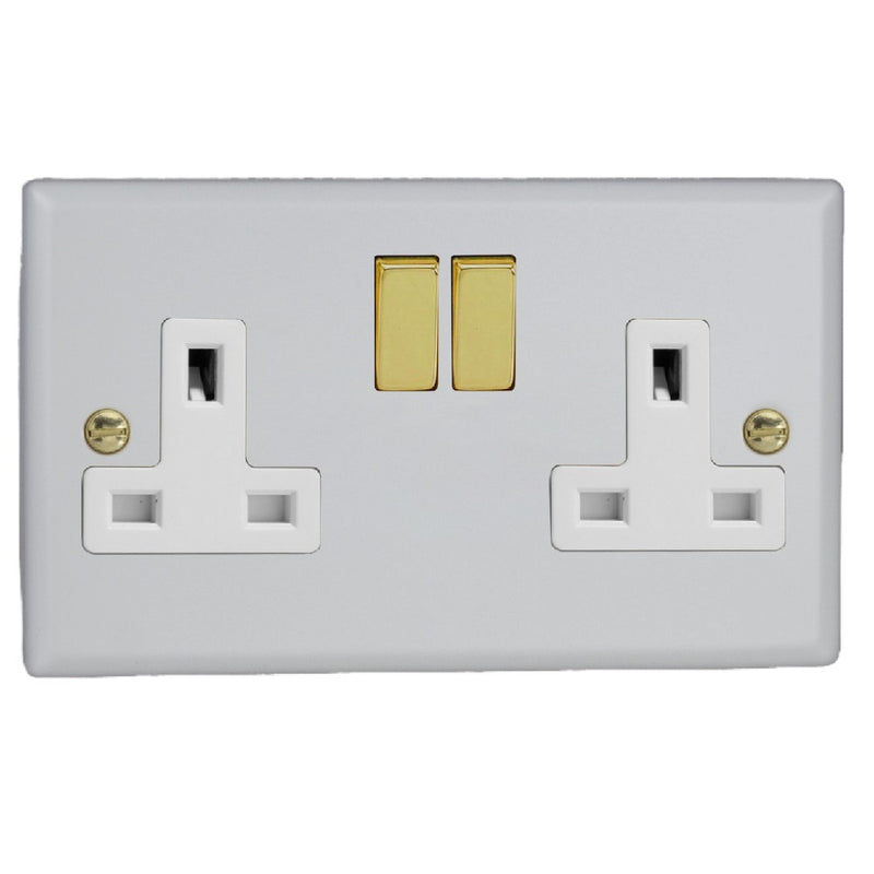 Varilight XY5VW.MW | Matt White Vogue Double Pole Socket | XY5VWMW
