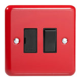 Pillar Box Red Lily 13A Switched Fused Spur Black Inserts