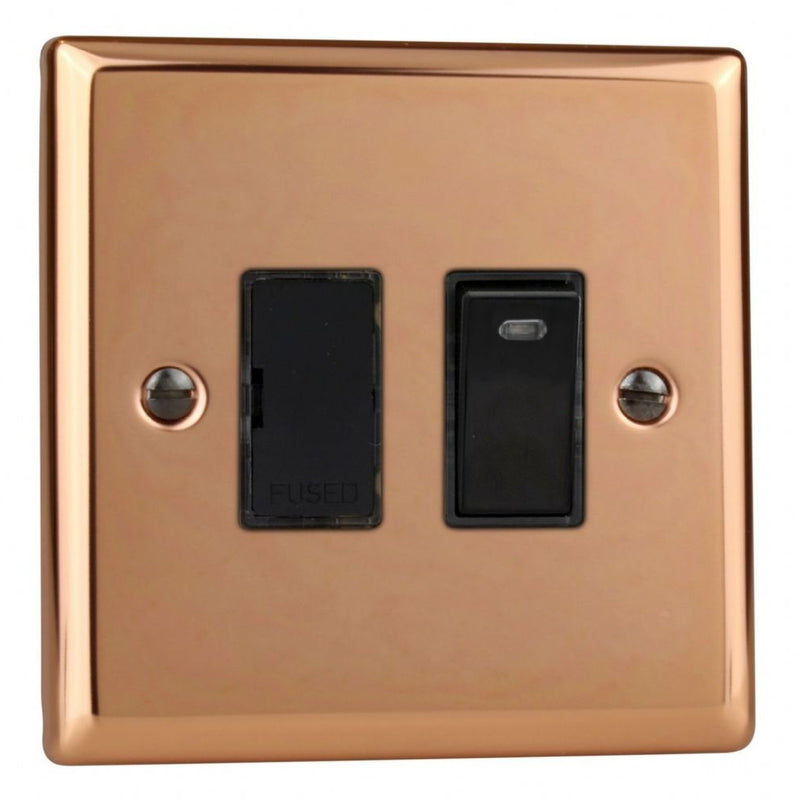 Varilight XY6NB.CU | Polished Copper Urban Switched Fused Spur | XY6NBCU