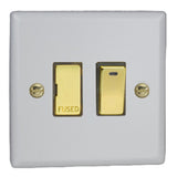 Matt White Vogue 13A Polished Brass Switched Fused Spur with Neon