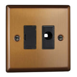 Brushed Bronze Urban 13A Unswitched Fused Spur with Flex Outlet Black Inserts