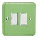 Beryl Green Lily 13A Switched Fused Spur White Inserts