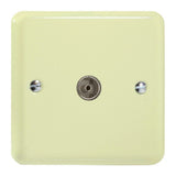 White Chocolate Lily 1 Gang TV Socket Co Axial
