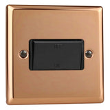 Polished Copper Urban 10A Fan Isolating Switch (3 Pole) Black Inserts