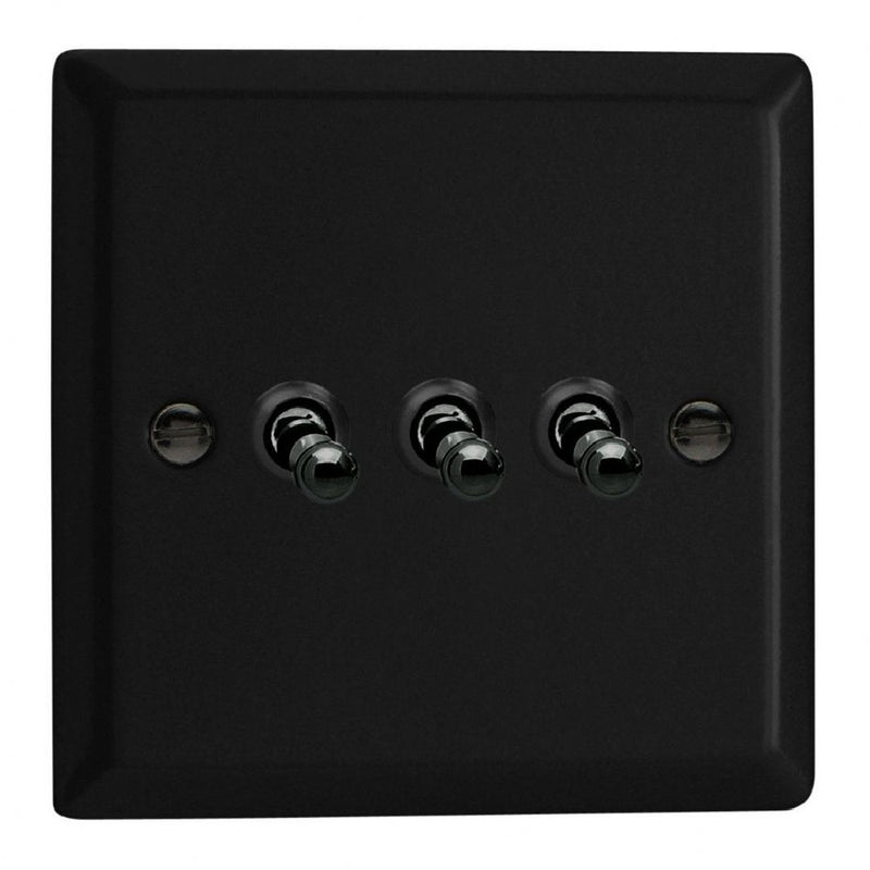 Varilight XYT3.MB | Matt Black Urban Toggle Switch | XYT3MB