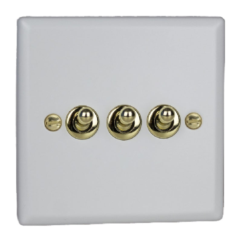 Varilight XYT3V.MW | Matt White Vogue Toggle Switch | XYT3VMW