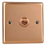 Polished Copper Urban 1 Gang 10A Intermediate Decorative Toggle Switch